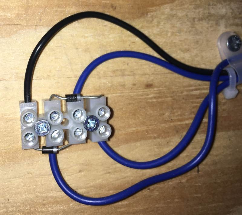 Zener diodes mounted in a euro-style connector