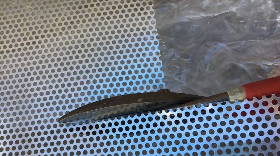 Cutting perforated aluminum with tin snips